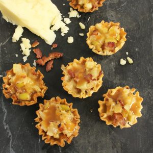 chocolate and graham cracker phyllo shells - apple bacon tarts