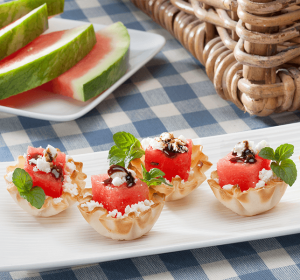 fourth of july - watermelon feta phyllo cups