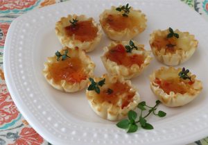 snack - brie and red pepper jelly bites